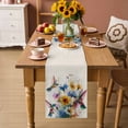 thumbnail image 3 of Table Runner - 70 Inch Long, Hummingbird Kitchen Dining Table Runner Dresser Scarves, Spring Vintage Oil Painting Sunflowers Beige Farmhouse Decor for Coffee Tables Wedding Party Banquet, 3 of 8