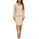 thumbnail image 1 of Conjuntos de falda para mujer INSPIRE CHIC, traje sin cuello, blazer y faldas lápiz, 2 piezas, atuendos elegantes, 3XL, beige, 1 of 6