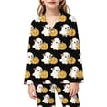 thumbnail image 3 of Elegyee Toddler Girls' Halloween Pajamas Cute Long Sleeve Top Pants Sleepwear, Black, Size 3-4, 3 of 4