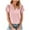 Pink, variant on Ltctricy Women's Tops V Neck Ruffle Short Sleeve Eyelet Embroidered Loose Casual Tee Blouses 2025 Trendy T Shirts