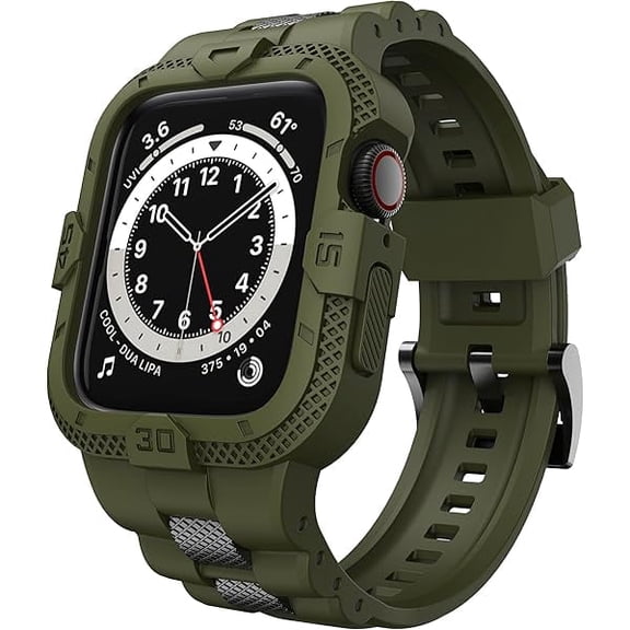 Bands Compatible for Apple Watch Band 46mm 45mm 44mm 42mm, Men Sport Rugged Band with Protective Case for Watch Series 10 9 8 7/Series 6 SE 5 4 3