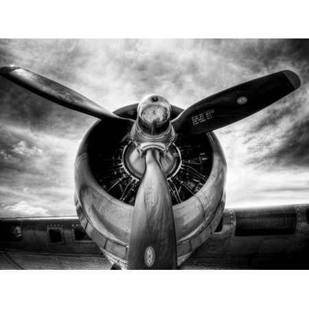 1945: Single Engine Plane Black and White Photography Transportation Print Wall Art By Stephen