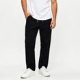 thumbnail image 5 of SAWOBUUN Mens Solid Pants Straight Elastic Waist Pants Relaxed Fit Jogger Trousers with Zipper Pockets, 5 of 8