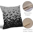 thumbnail image 4 of Halloween Bat Pillow Covers 20x20 Set of 2 Grey Scary Pattern Print Halloween Decorations Decorative Throw Pillows Outdoor Holiday Farmhouse Pillowcase Linen Cushion Cover Decor for Sofa Couch Bed, 4 of 6