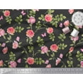thumbnail image 3 of Soimoi Cotton Duck Fabric Leaves,Rose & Peony Floral Decor Fabric Printed Yard 42 Inch Wide, 3 of 3