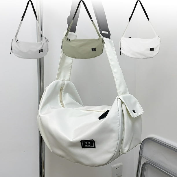 Bolsa deportiva de gran capacidad – Bolsa Oxford ligera para mujeres y hombres, bolsa de viaje de yoga para natación con varios bolsillos, correa ajustable, blanco/verde/gris, 40x25x20cm
