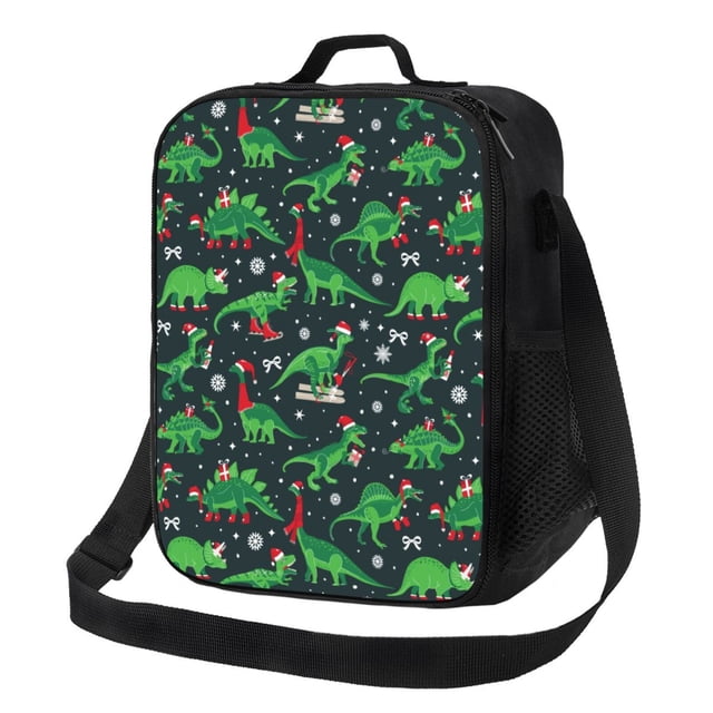 Balery Dino Christmas Party Caja de Almuerzo y Bolsa de Almuerzo para Hombres y Mujeres, Bolsa de Almuerzo Reutilizable con Gran Capacidad, Bolsa de Almuerzo Aislada