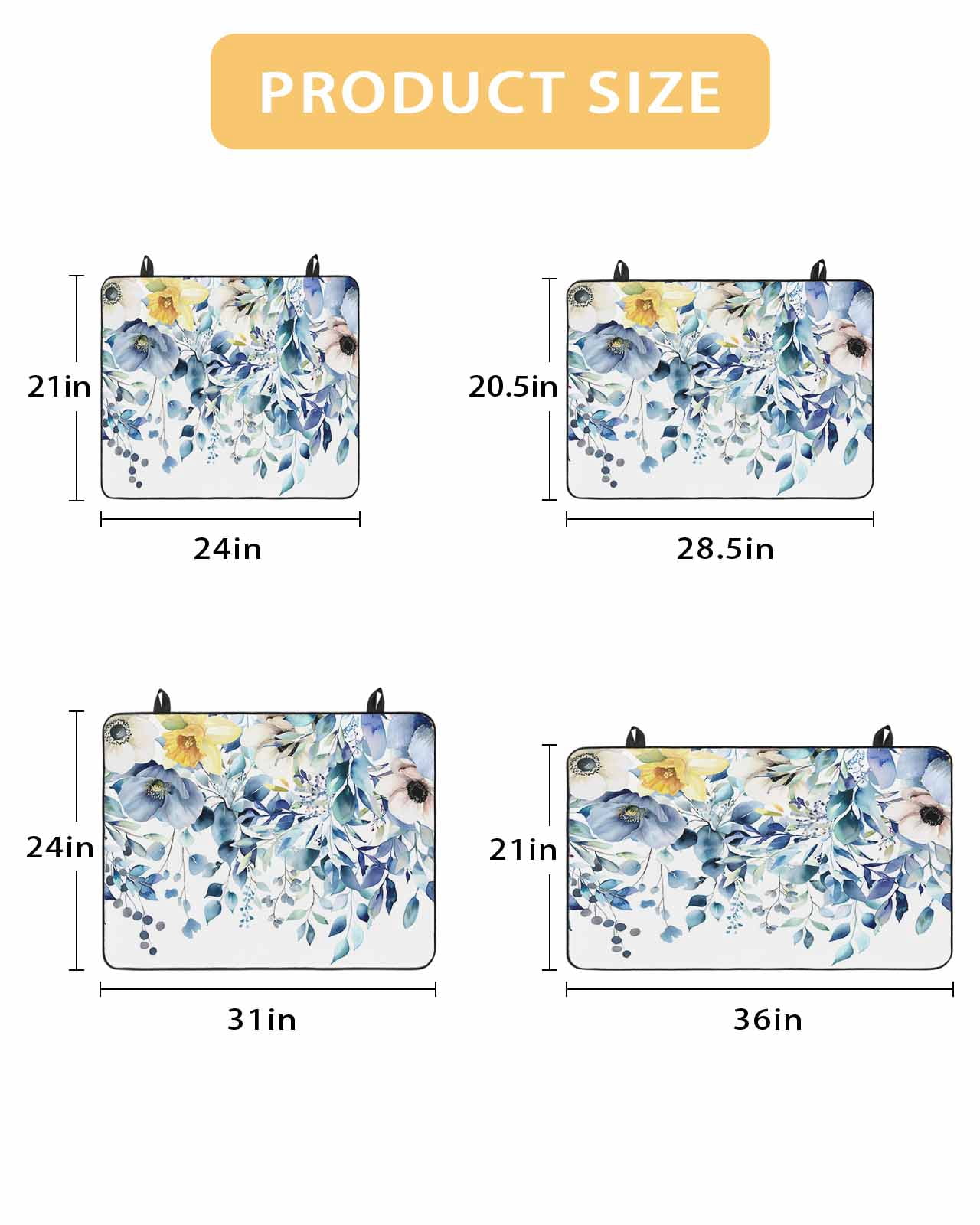 Large Induction Cooktop Protector Mat Teal Blue Eucalyptus Stove Top Covers for Electric Stove, Spring Garden Floral Leaves Botanical Decorative Stove Burner Cover Mats, Glass Top Stove Cover