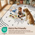 thumbnail image 4 of Design&I 8'x10' Washable Area Rug Extra Large Skid-Resistant Low Profile Black White Celestial Motif with Curved Lines Elegant Design, for Living Room, Family, 4 of 7