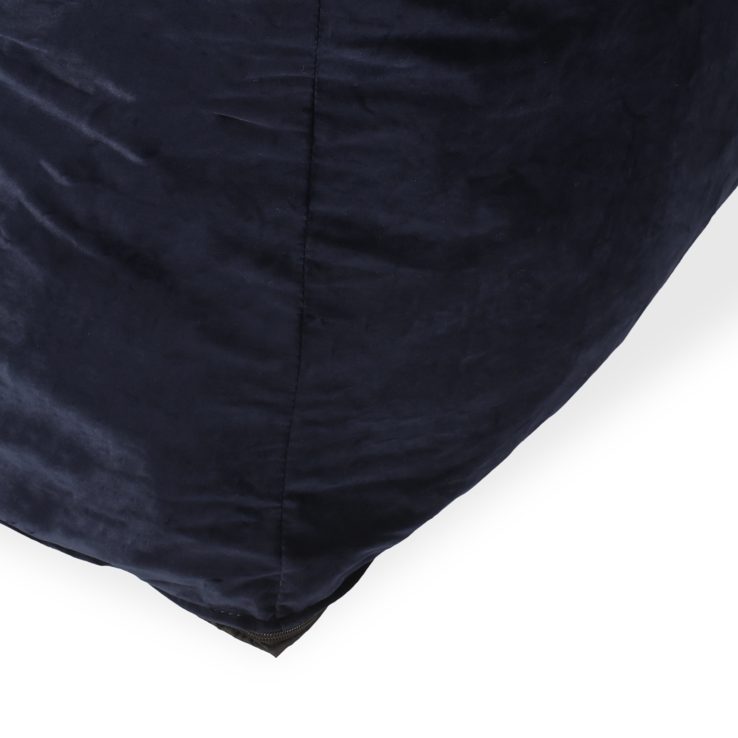 Noble House Velie Velvet Bean Bag Chair, Midnight Blue