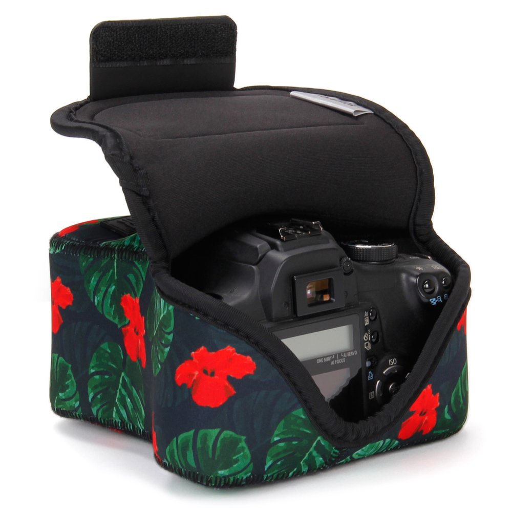 USA GEAR DSLR Camera Case / SLR Camera Sleeve (Tropical) with Neoprene