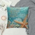 thumbnail image 2 of Chilfamy Nautical Coastal Pillow Covers Teal Beach Theme Ocean Seashell Coral Starfish Throw Pillow Covers Summer Outdoor Pillow Cases Cushion Covers for Couch Bed Sofa Decor White, 2 of 5