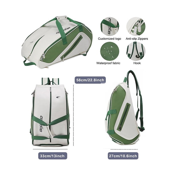 Sac à Dos Tennis Enfant Grand Modèle - Transport Raquette Avec Poches, Idéal Pickleball Badminton