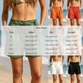 thumbnail image 4 of MLCDZ Womens Cotton Linen Shorts Casual Loose Summer Drawstring Elastic Waist Pleated Zipper Button Tailored Shorts Beach Vacation Versatile Short Pants, 4 of 8