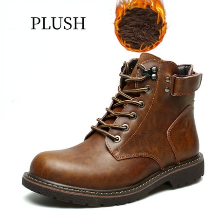 

Men‘s Vintage Style Warm Plush Shoes Comfortable Casual Lace-up Boots Winter