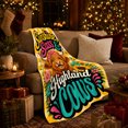 thumbnail image 3 of Sunshine Sass Highland Cows Rustic Farmhouse, Cozy Typography Art Scene, Warm Flannel Blanket for Ranch House and Living Room, Art Lovers Housewarming Gift, Artistic Home Decor, 3 of 7
