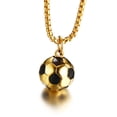 thumbnail image 4 of Colgante en apariencia de fútbol de fútbol de material acero inoxidable Colr de aficionados al deporte Joyas Hugo Collar colgante de fútbol, 4 of 8