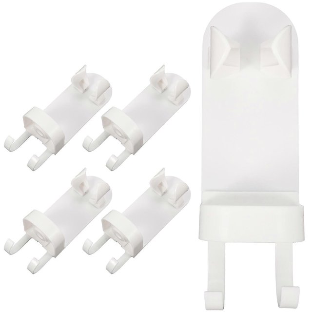 Adhesive Wall Mounted Toothbrush Organizer 5PCS Electric Toothbrush Holder with Drain, Space Saving Bathroom Storage for Clean and Dry