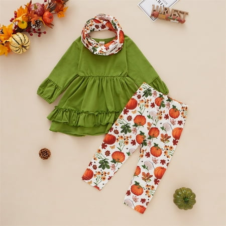 

3Pcs Floral Toddler Kid Baby Girl Tunic Top T-Shirt Dress Pants Leggings Outfits Clothes