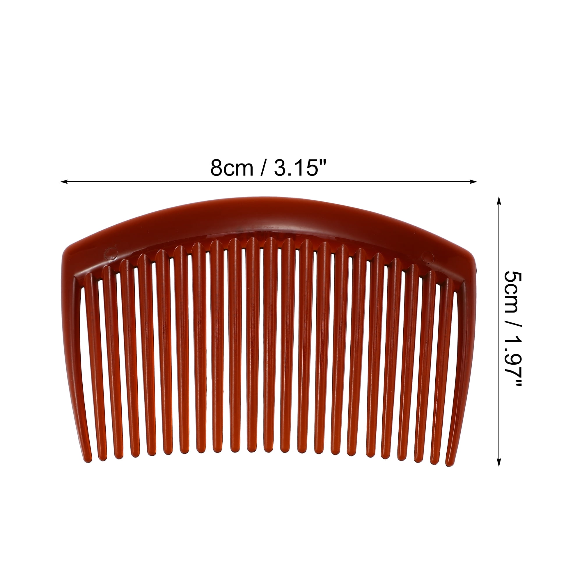 Unique Bargains 4 Pcs Classic Side Clip Hair Comb Teeth Hair Combs 3" Plastic Brown
