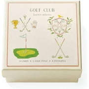 Karen Adams "Golf Club" Gift Enclosure Box of 8 Assorted Cards with Vellum Envelopes