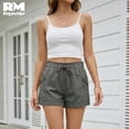 thumbnail image 2 of Short Casual de Mujer Con Cordón Ajustable y Bolsillos gris Extra Grande, 2 of 5