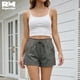 thumbnail image 2 of Short Casual de Mujer Con Cordón Ajustable y Bolsillos gris Extra Grande, 2 of 5