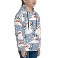 thumbnail image 3 of Haiem Happy Snowmen Snowfall Pattern Boys Hoodie, Youth Pullover Hooded Sweatshirt, Kangaroo Pocket Hoodie for Kids Girls -X-Large, 3 of 6
