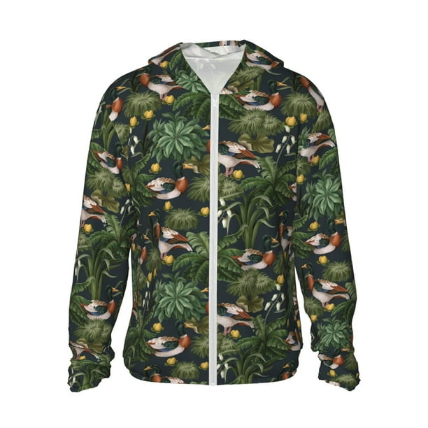 Fotbe Mallard Ducks And Water Chaqueta con Protección Solar UPF 50+ para Hombre y Mujer, Camisa con Capucha y Bolsillos-3X-Large
