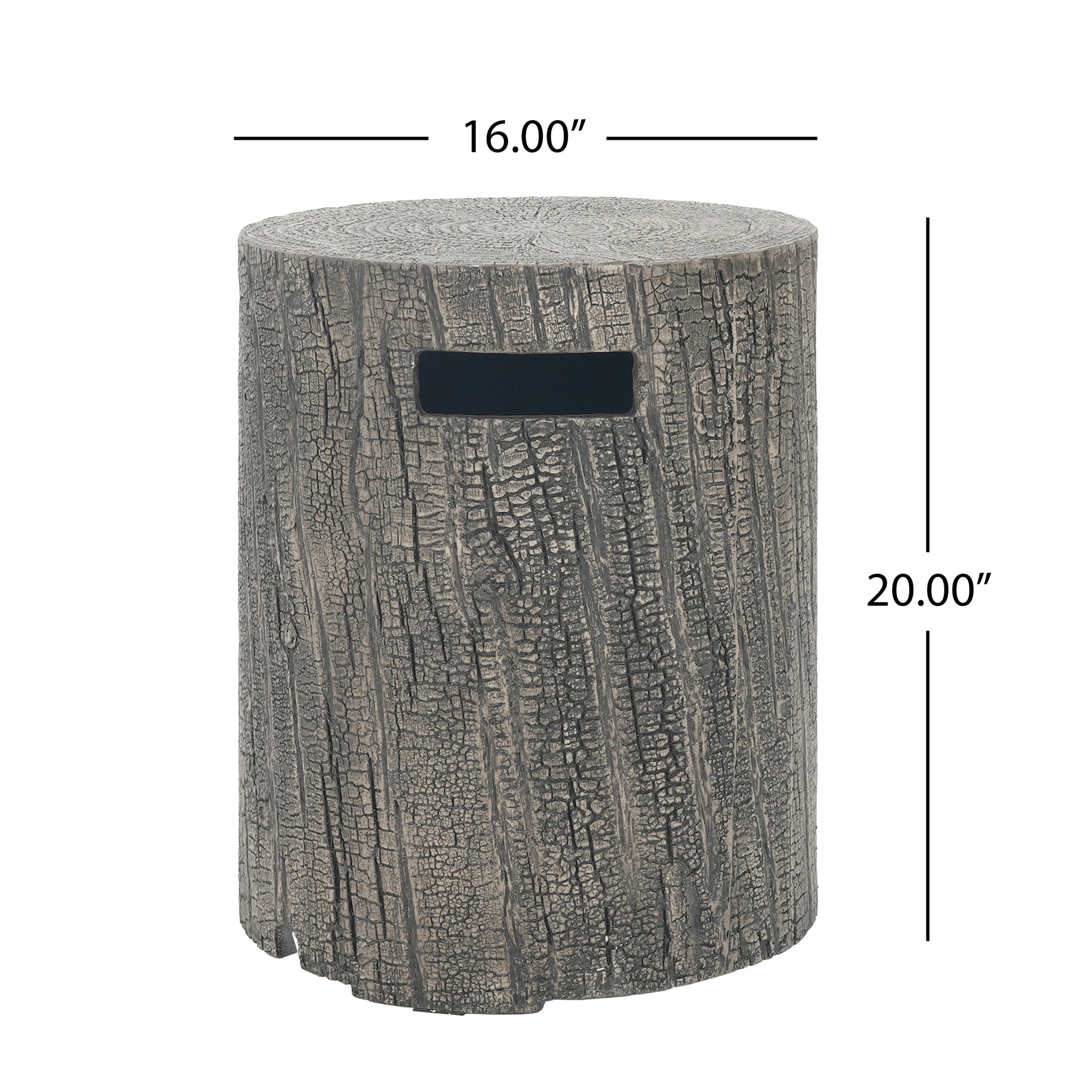 Christopher Knight Home Outdoor Round Propane Tank Cover, Lightweight Concrete Side Table, Light Grey
