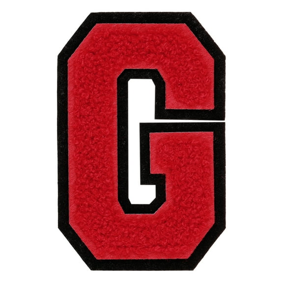 Chenille Letter Patches, 4" Alphabet G Iron on Patches for Repairing Clothing Jeans Shoes Hats DIY (Red)