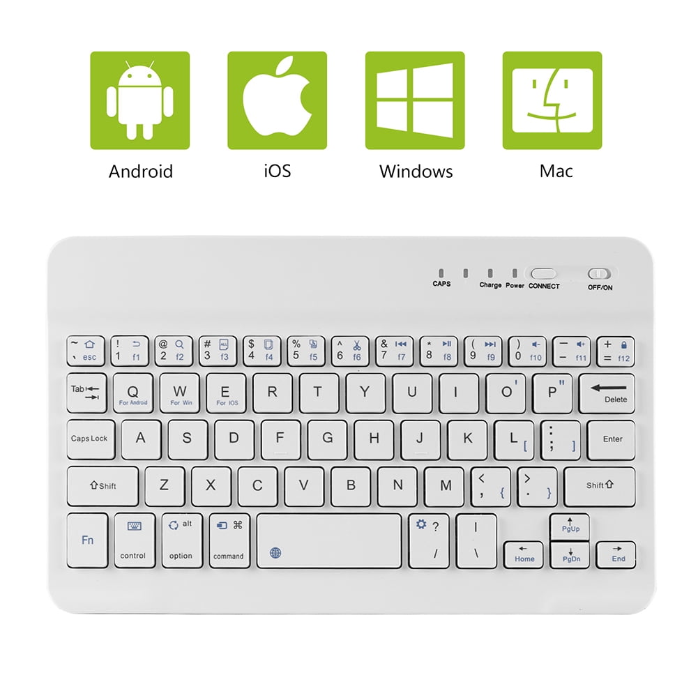 PloutoRich Wireless Keyboard, 7/8 inch Bluetooth Keyboard, Ultra-Thin Rechargeable Keyboard for Laptop Mobile Phone Tablet,Three-system Universal