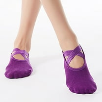 Soft Above Ankle Sock, Women's Yoga Socks Slip Sweat Absorbing Women's Yoga Exercise Fitness Slip Dance New Running Socks Womens Cushioned Style B-67 Purple One Size