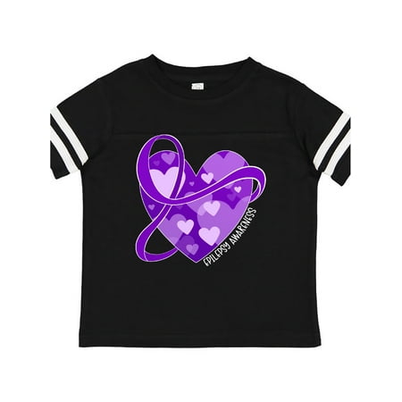 

Inktastic Epilepsy Awareness Purple Ribbon Around Heart Gift Toddler Boy or Toddler Girl T-Shirt