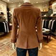 thumbnail image 6 of Women's Winter Corduroy Blazers Jackets Dressy Casual Ribbed Long Sleeve Lapel Fashion Work Business Outerwear Brown-A XL(XL), 6 of 10