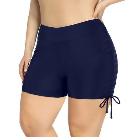 Swim Shorts Women Plus Size Brazilian Bikini Bottom Swimwear Briefs Beachwear Brazilian Bikini Bottom Side Tie Thong Bathing Sports Yoga Shorts Skirt Swimbottom