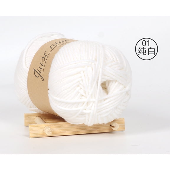 5 Strands Milk Cotton Yarn, Soft DIY Craft Yarn for Crochet Knitting Dolls, Hats, Scarves, Baby Yarn Skeins