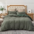 thumbnail image 5 of PURE ERA 100% Ultra Soft Jersey Knit Duvet Cover Set 1x Pillow Sham Forest Green Stripe Twin Size, 5 of 5