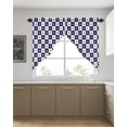 thumbnail image 4 of Swag Curtains, Independence Day Flag Day Star Black and White Check Rod Pocket Kitchen Curtains Valances Tier Curtains Swag Valance Curtains for Bedroom Living Room 36" x 45", 2 Panels, 4 of 6