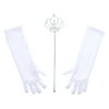 Pretend Play Dress Up Mozlly White Royal Princess Wand and Gloves Set (3pc Set)