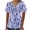Purple, variant on cocolona Womens Summer Front Pleated Tops Button V Neck Short Sleeve T-shirts Casual Loose Blouse Trendy Vintage Print Tees