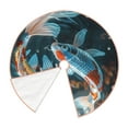 thumbnail image 3 of Salouo Cute Koi Fish Serenity Christmas Tree Skirt 30" Farmhouse Christmas Decorations Snowman Xmas Tree Skirt Tree Mat for Holiday Party Decor, 3 of 8