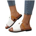 thumbnail image 4 of Summer Slippers for Women Arch Support Open Toe Slip On Flat Slides Sandals Summer Casual Women Beach Fashion Slippers Lazy Shoes, 4 of 9