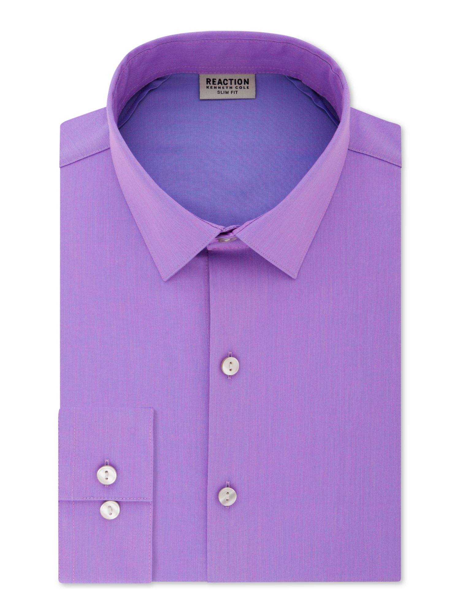 KENNETH COLE Mens Purple Collared Slim 