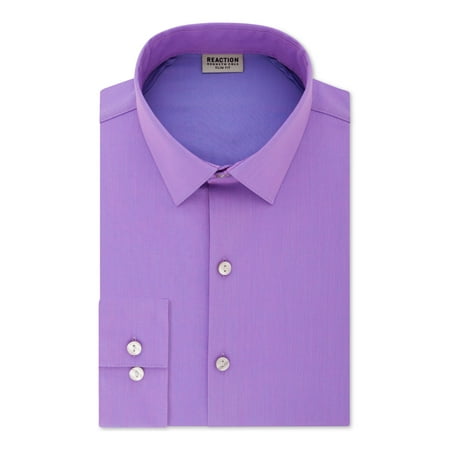 KENNETH COLE Mens Purple Collared Slim Fit Stretch Dress Shirt XL 17- 32/33