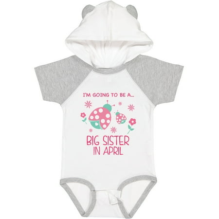 

Inktastic I m Going to Be a Big Sister in April Gift Baby Girl Bodysuit