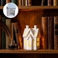 thumbnail image 4 of White Ceramic Christmas Village House Tea Light Holder, Decorative Seasonal Accent, Versatile Display, for Christmas Tree, Mantel, Shelf, Doorway, Living Room and Holiday Party Decor, 4 of 7