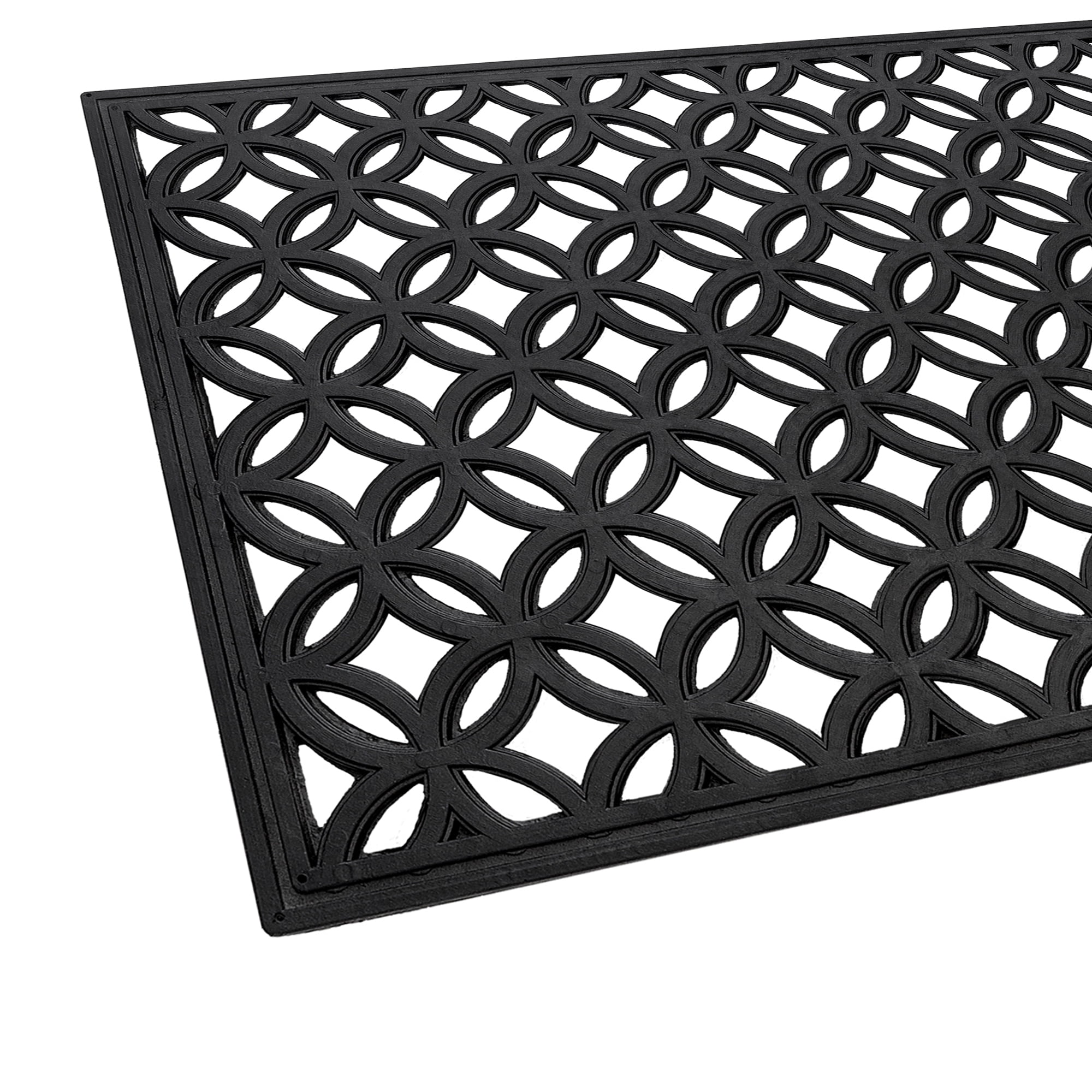 Achim Wrought Iron Rubber Diamond Door Mat,18" x 30", Black