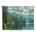 thumbnail image 5 of PRATYUS Mountain Lake Tapestry Wall Hanging Green Forest and Lake Blue Sky White Clouds Tapestry for Bedroom Aesthetic Living Room Dorm Decor Painting, 5 of 6