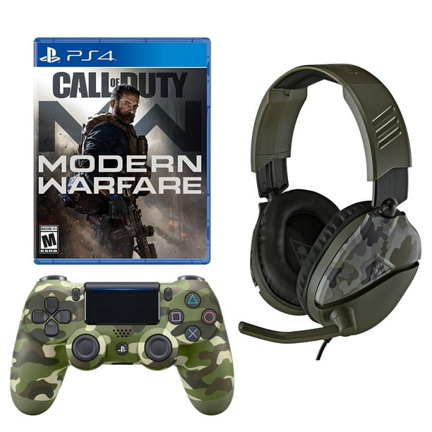 Playstation 4 Call Of Duty Modern Warfare Green Camo Controller Headset Bundle Activision Sony Turtle Beach Walmart Com Walmart Com